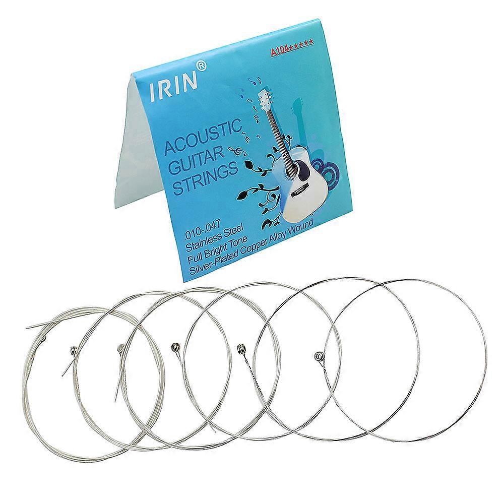 A104 Acoustic Guitar Strings 6Pcs/Set Copper Alloy Silver Plated String Guitar Parts Replacement 0
