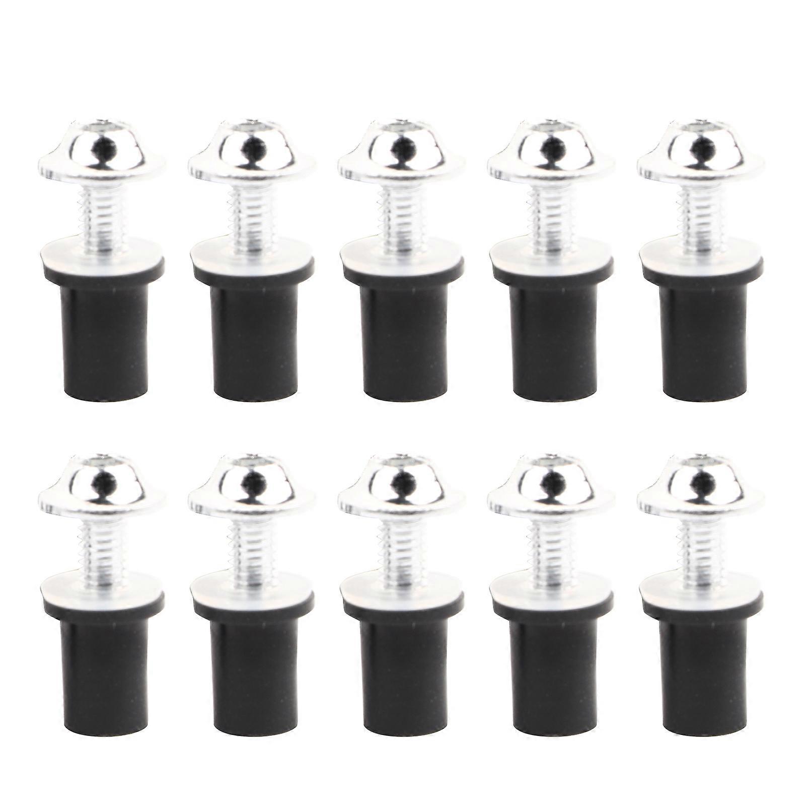 10pcs Universal Motorcycle Windscreen Windshield M5 Inner Hexagonal ScrewsSilver