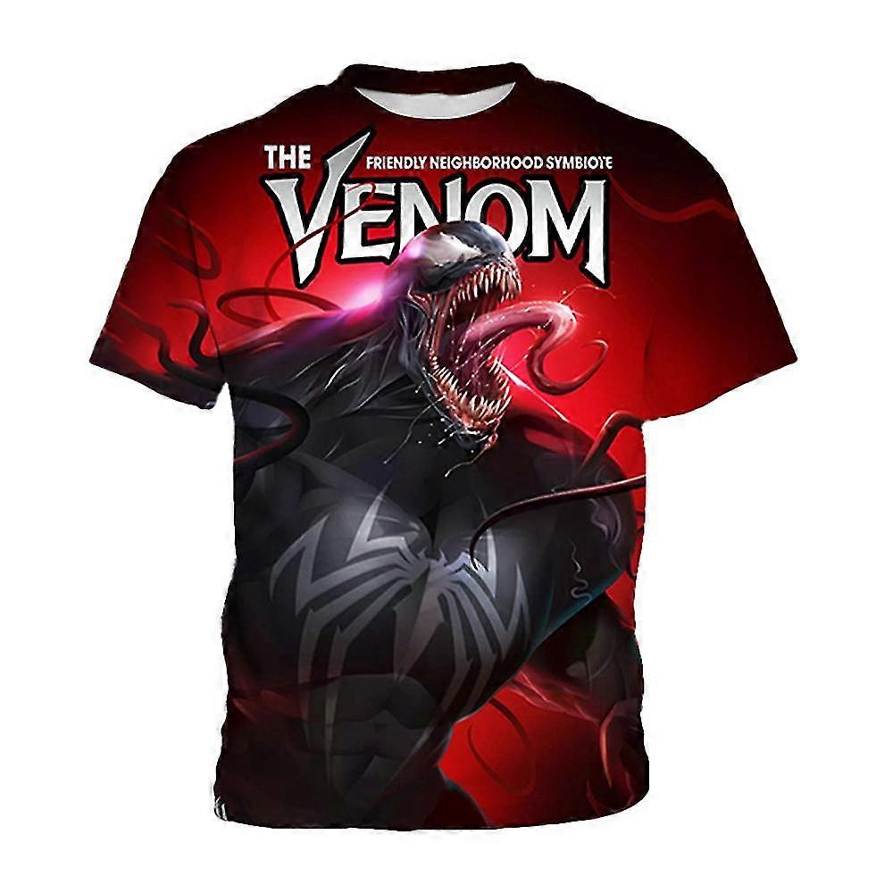 Venom Spiderman Superhelt 3d Trykt T-skjorte Barn Gutter Kortermet Topper T-skjorter -NMAOV