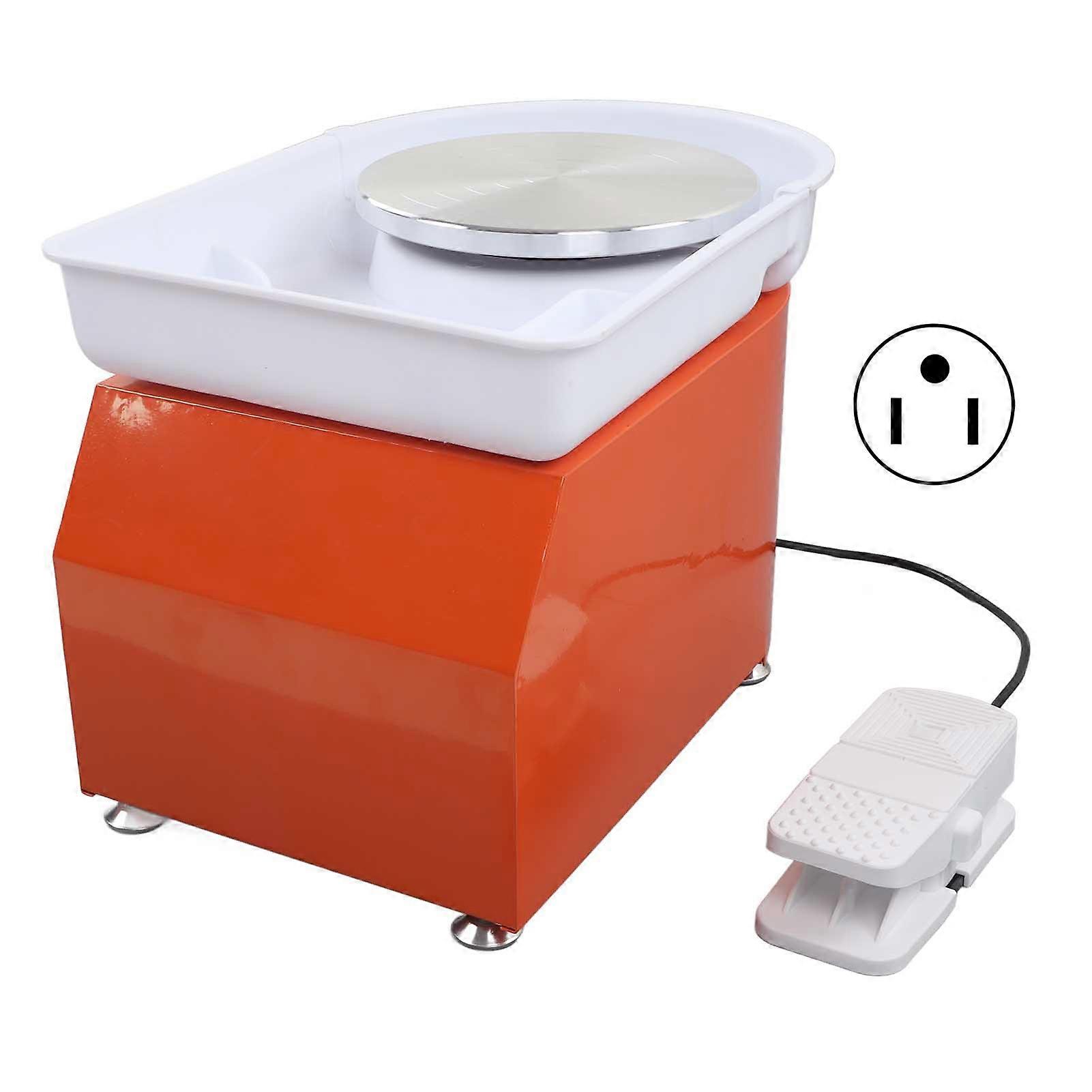 Pottery Wheel 350W Stepless Speed Change Compact Stable Rotation Low Noise Pottery Forming Machine for Kids Adults US Plug 110V 350W