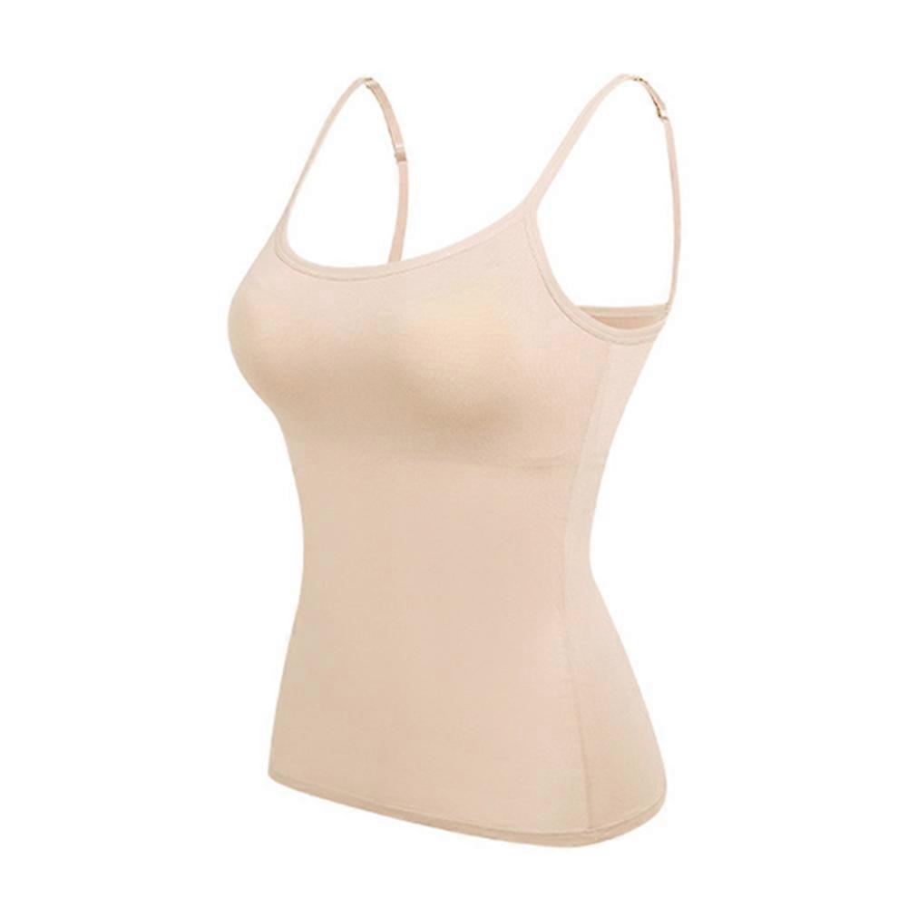 Women Stretch Cami with Built-in Shelf Bra Wireless Padded Camisole with Adjustable Straps