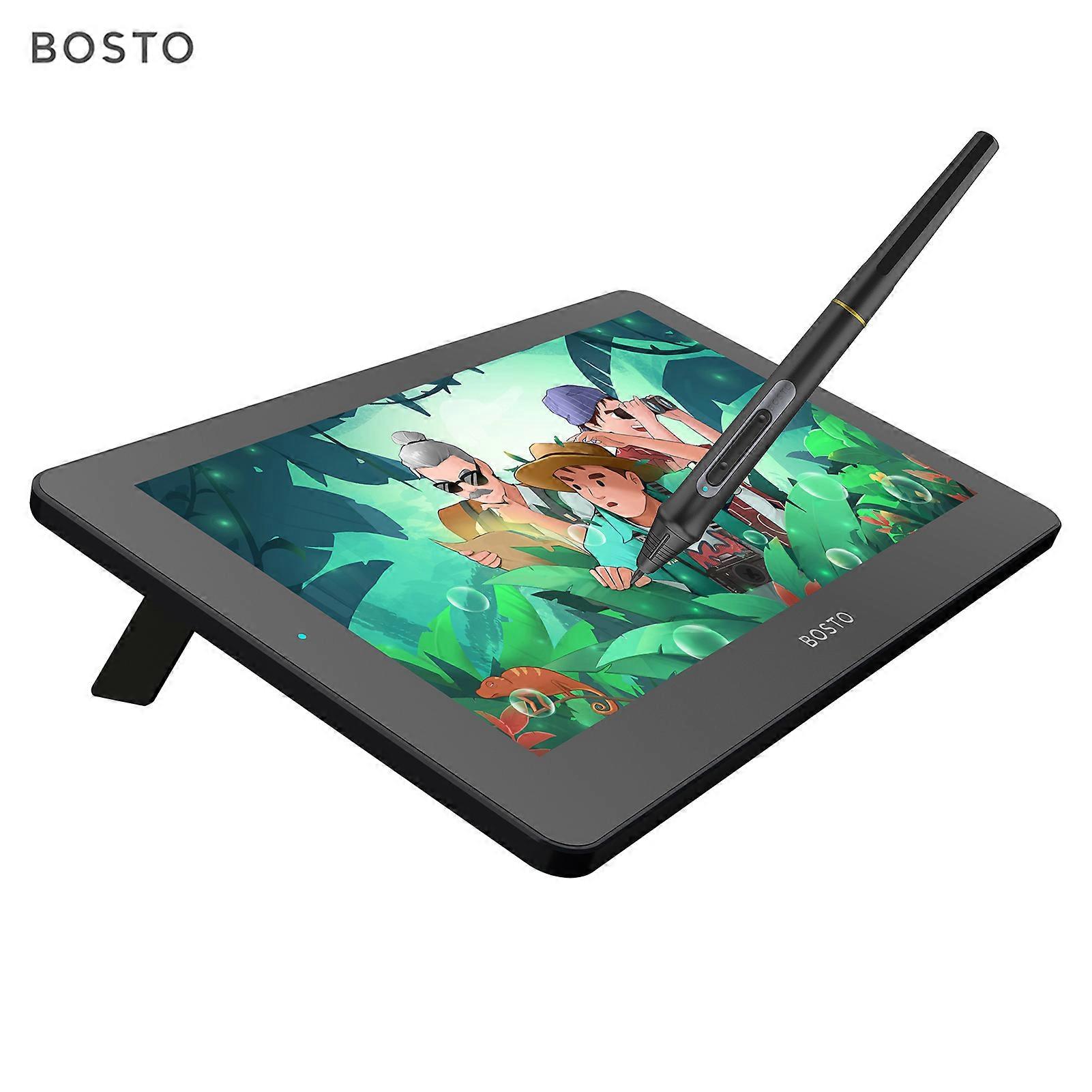 BOSTO BT-12HDT Portable 11.6 Inch HD H-IPS Touchscreen LCD Graphics Drawing Tablet 1366*768 Display Support 8192 Pressure Level Passive Technology wit