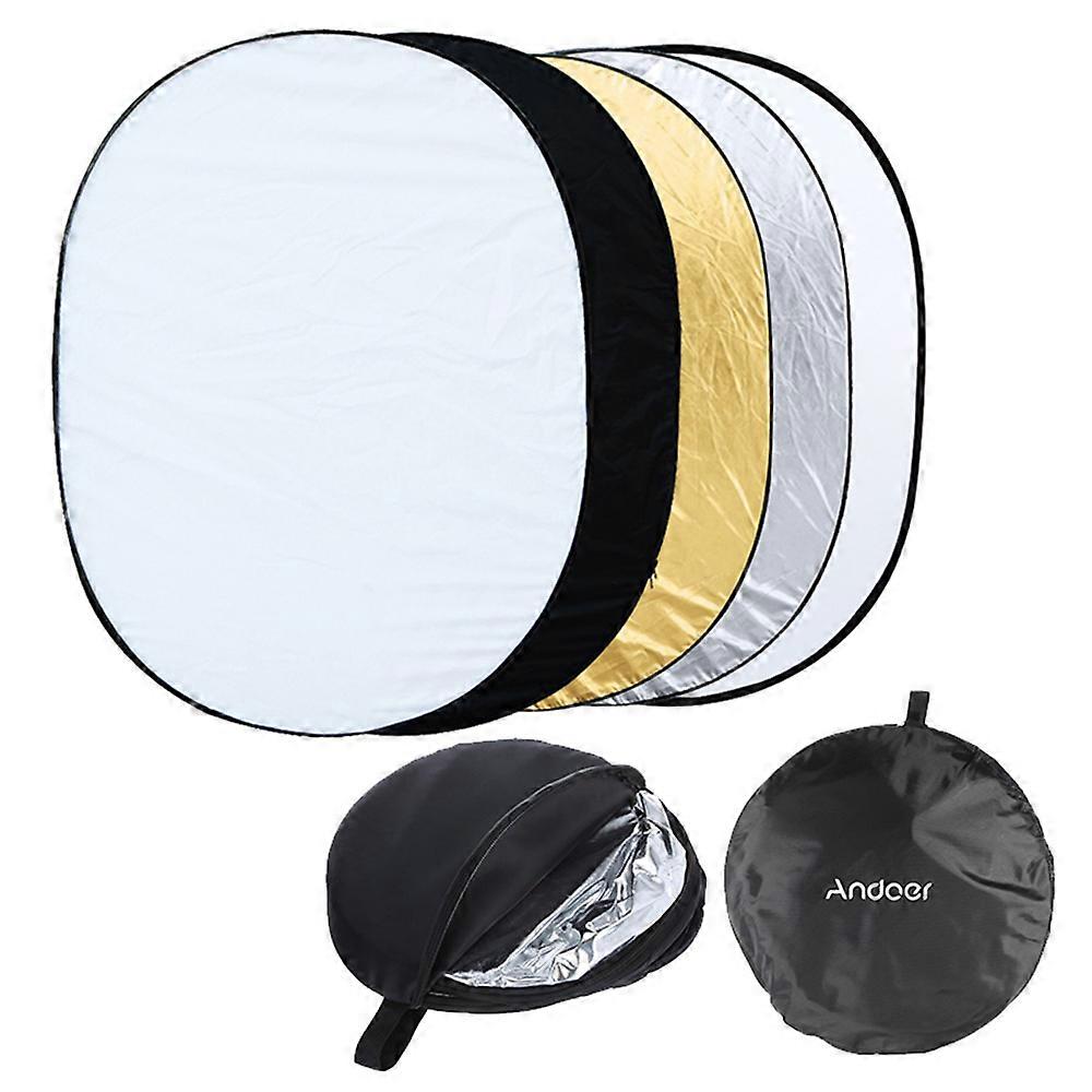 Andoer 35" * 47" / 90 * 120cm Oval 5 in 1 (Gold, Silver, White, Black, Translucent) Multi Portable Collapsible Studio Photo Photography Light Reflecto