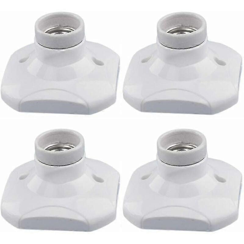 Winter Promotion,e27 Led Bulb Socket, E27 Wall Socket, White E27 Ring Socket, Set Of 4