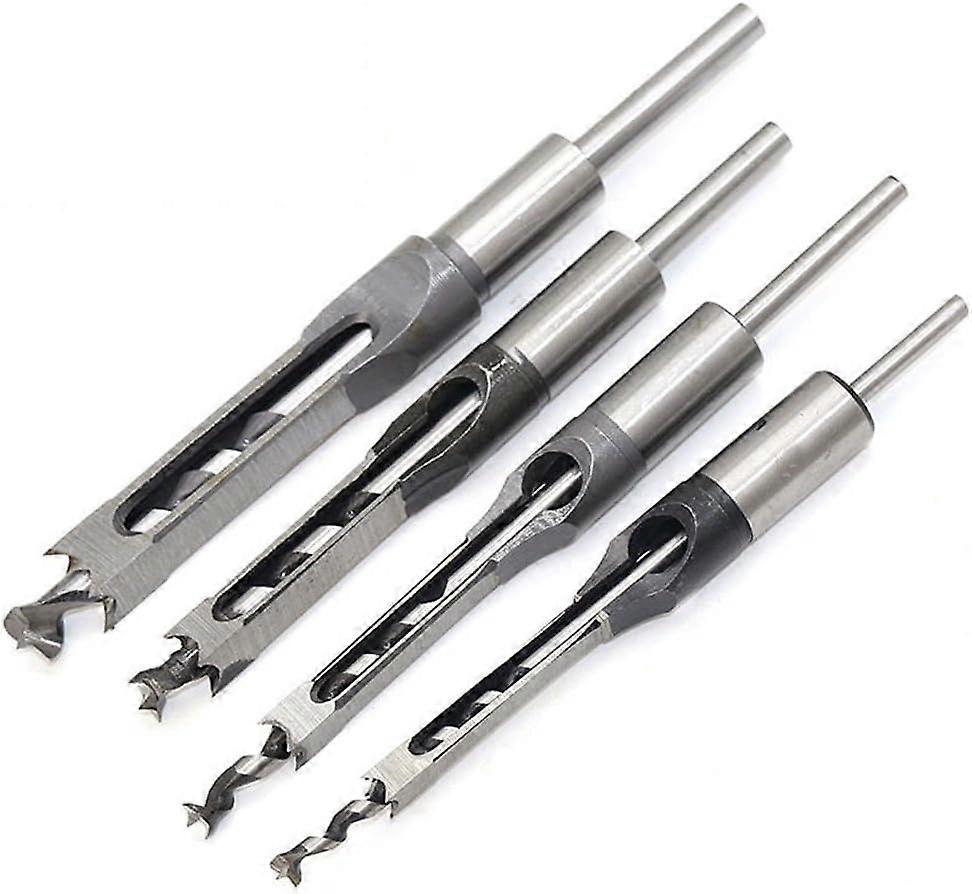 4 Piece Chisel Set Square Hole Drill Bits, Steel Hollow Chisels Woodworking Tools Set (1/4-1/2-5/16-3/8 inch),2024 Ping