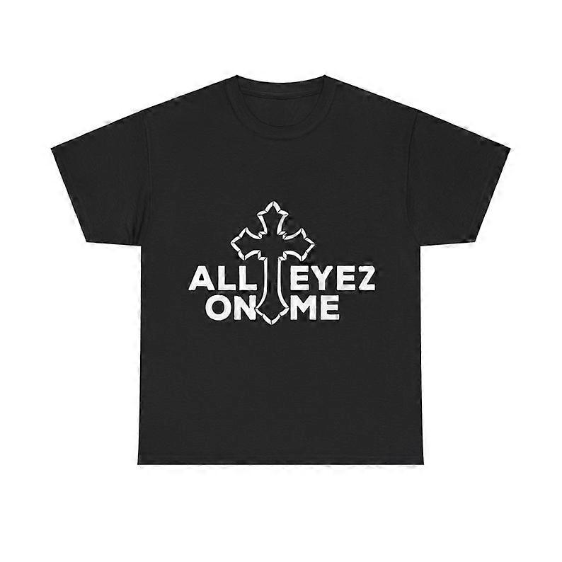 Official Tupac 'All Eyez On Me' Logo T-Shirt - Unisex Black Cotton Tee, Size XL