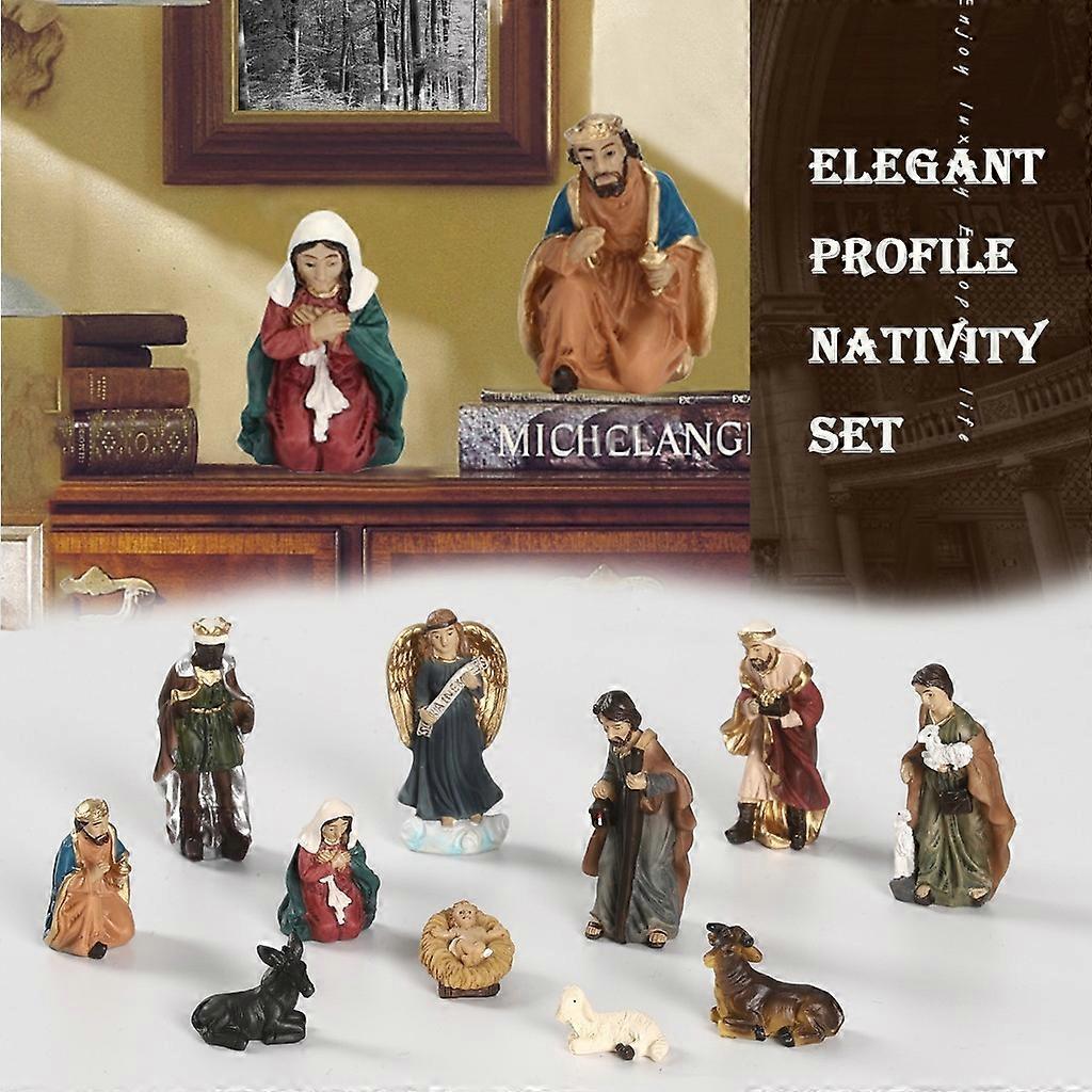 Elegant Nativity Set, Includes Holy Family Resin Decorative Figures