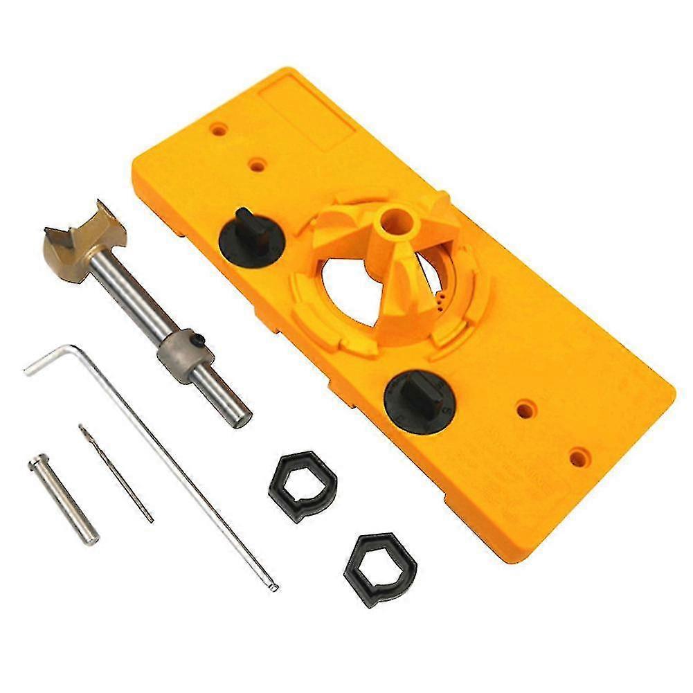 35mm Hinge Drilling Jig Woodworking Tool Set Woodworking Hinge Hole Drilling Punching Locator Drill Bit Kit