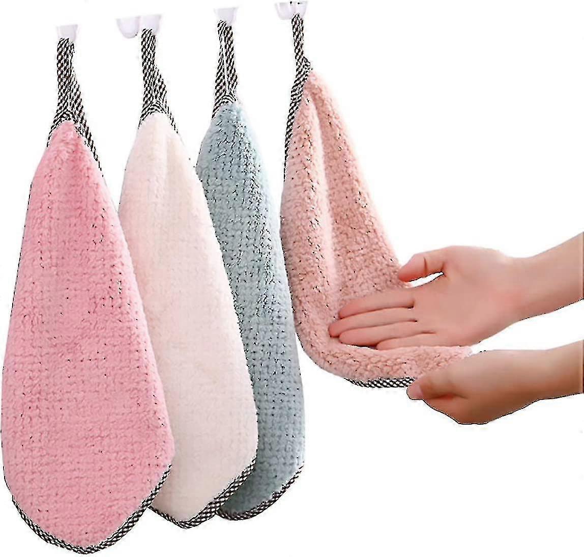 Kit Towels, Set Of 4 Kit Towels, Hand Towels, Washable, Ly Friendly, Ultra Absorbent, Reversible For Ple Use Shisiq