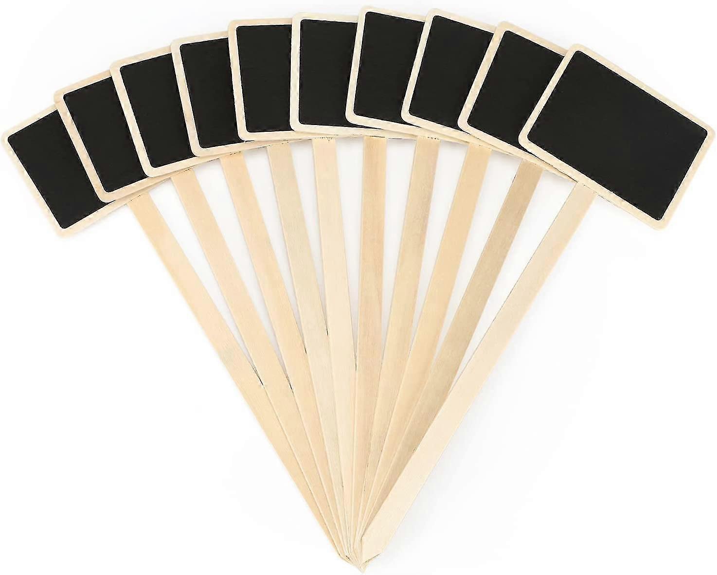 20pcs Wooden Plant Labels Black Board Plant Markers Tags Rectangular