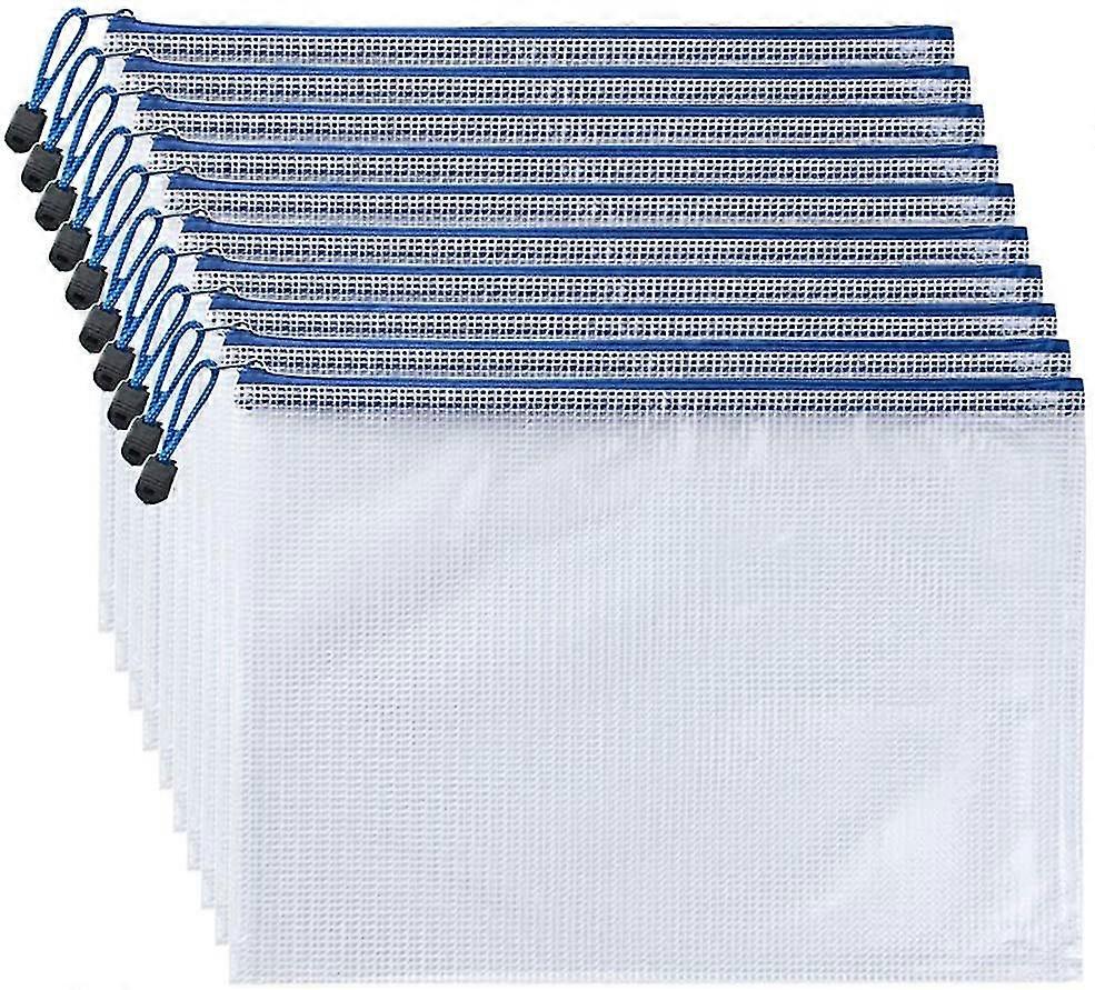 10 Pieces B4 Document Bag, Plastic File Bags With Zipper For File, Paper
