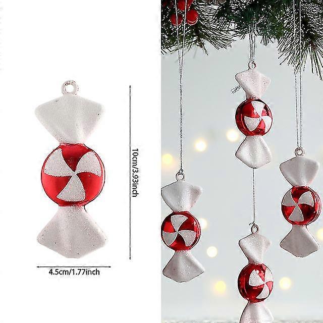 1 db karácsonyi függő cukorkagolyó piros fehér cukorpálca medál otthoni parti karácsonyfadíszek karácsony navidad újév 2024