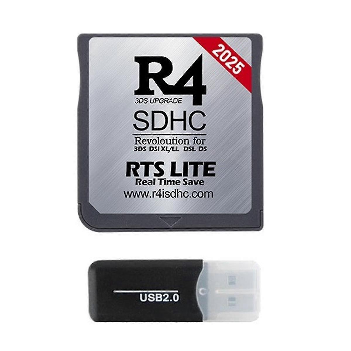 R4 Burning Card Flash Card R4 SDHC Card COM Card Dual Core R4 Game Gold Card Instant Save Adapter Dark Gray