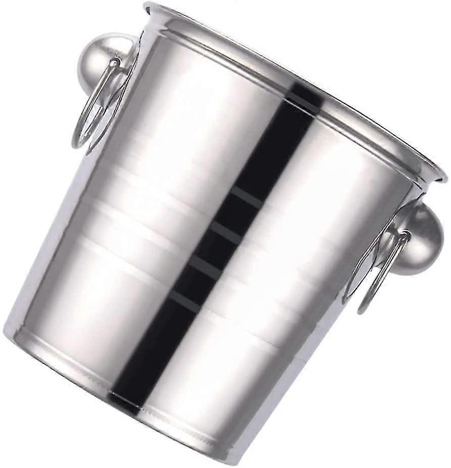 Bucket &agrave; Stainless Steel Champagne Wine Ice Bucket Frozen Ice Keeper Plus With Handle For Bar Party Supplies Beer Whiskey Wine Silver 5l