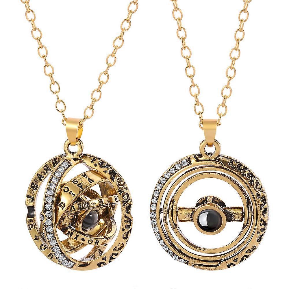 I Love You 100 Languages Necklace Set Rotatable