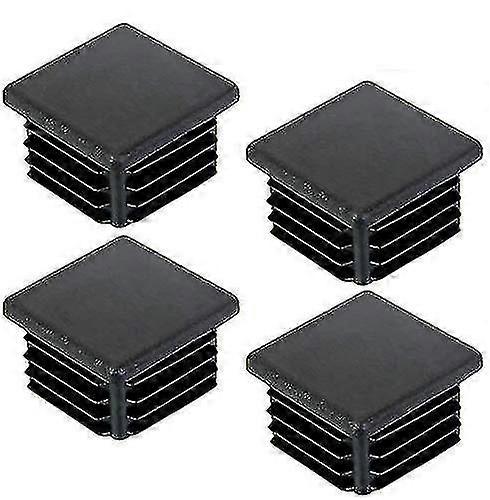 40pcs Square Plastic Plugs Square Ribbed Tube Anti-slip Mat Square Tube Caps Square Tube Plug (40 * 40mm)