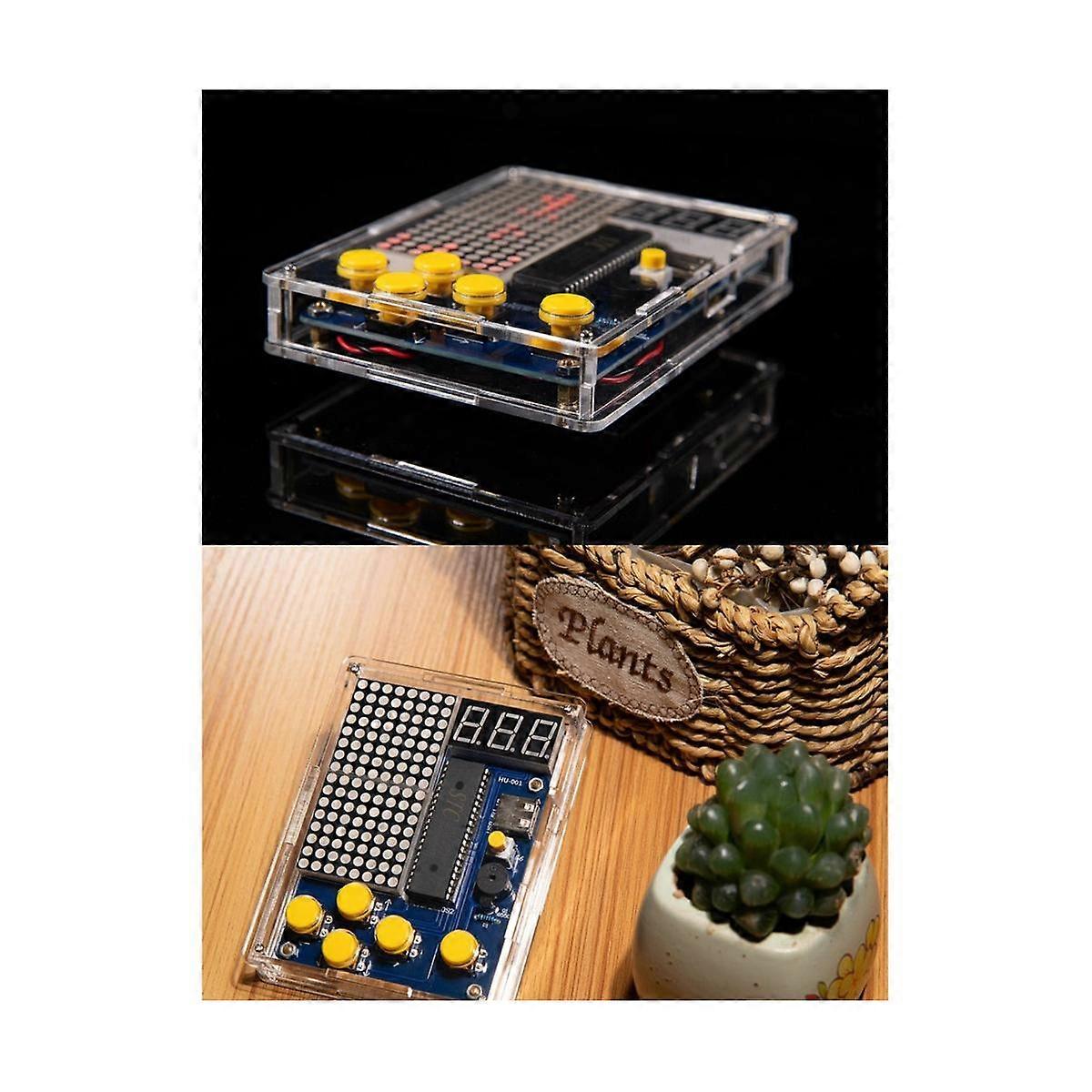DIY Game Kit DIY Electronic Soldering Welding Tranning Set Snake Plane with Acrylic Case Pixel Game