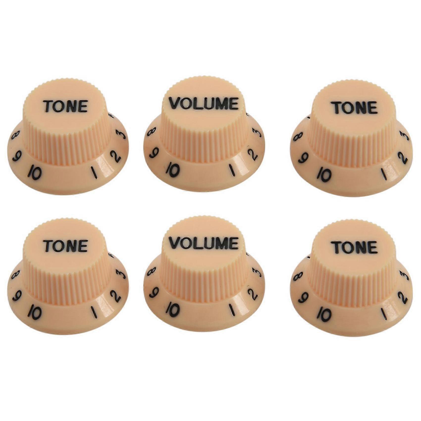 2X New Cream Dark Blue Font 1 Volume& 2 Tone Guitar Control Knobs for Fender Strat