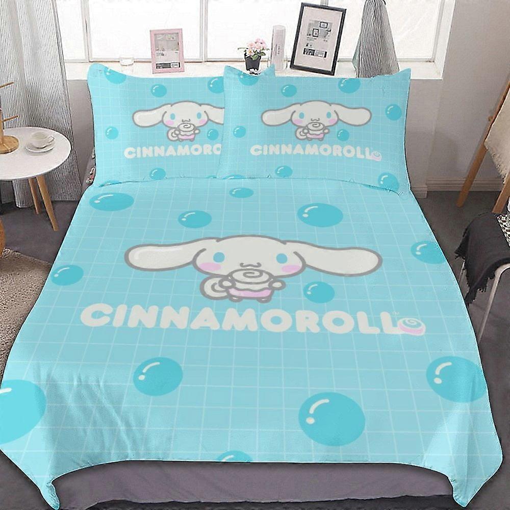 bedding set CA629 Cinnamoroll Duvet Cover Set 3-Piece Bedding Set Soft Warm And Comfortable Soft Bed Set with 1 Duvet Cover And 2 Pillowcases for Bedr