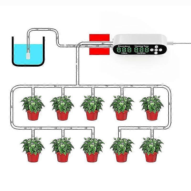 Smart Garden Drip Irrigation Device Controller Timer System Intelligent Automatic Watering Device For 10-20 Potted Plant Flower