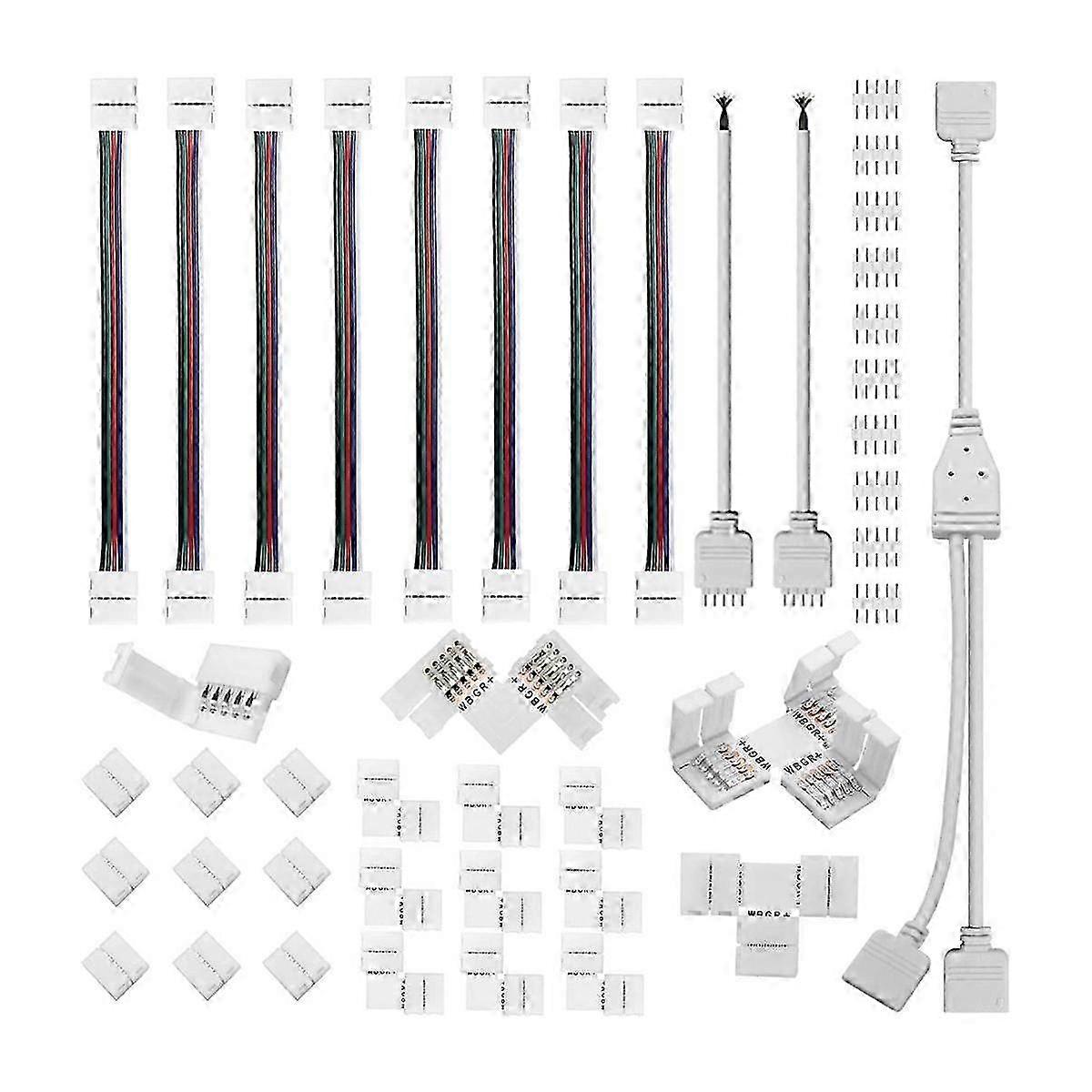 5 Pin Connector Kit, compatible with 12Mm RGBW Connection Include T Shape 5 Pin LED RGBW Connector