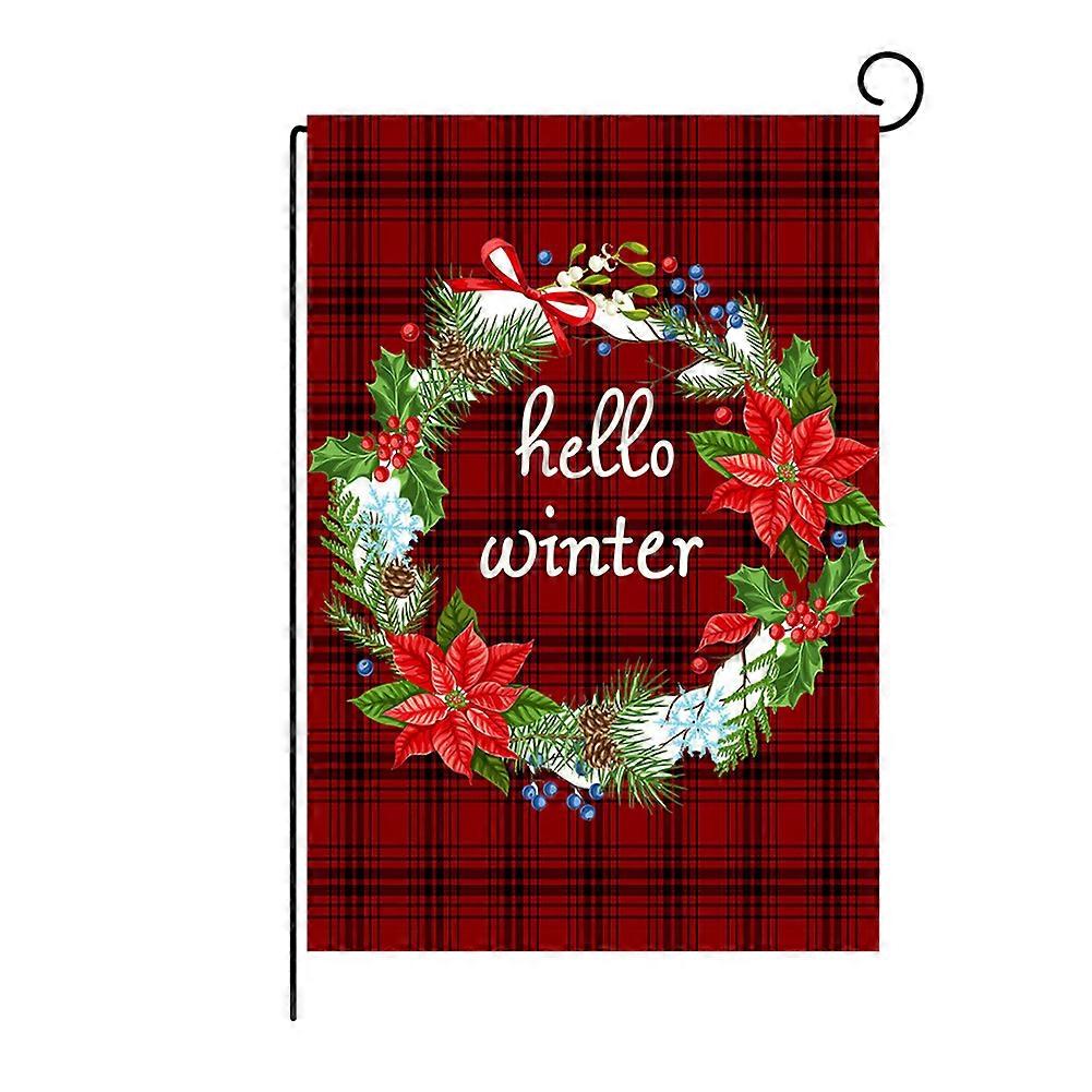 Weihnachten & Winter Buchstabenmuster Doppelseitige Gartenflagge