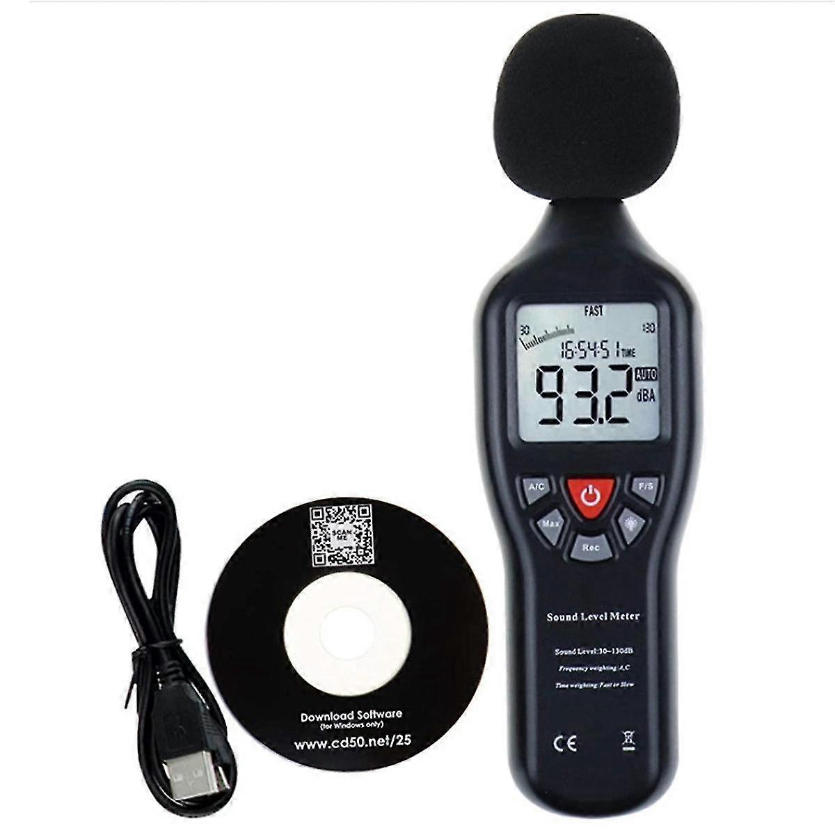 High-precision Noise Sensor Decibel Meter, Noise Meter Noise Meter, Noise Recorder Measuring 30-130db Usb Recording
