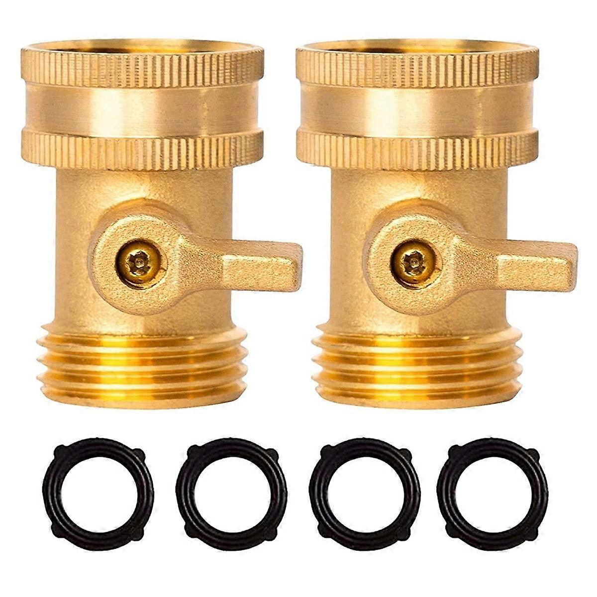 Messing-Gartenschlauch-Absperrventil, 2er-Pack 3/4-Zoll-Hochleistungs-Gartenschlauch-Absperrventil aus massivem Messing