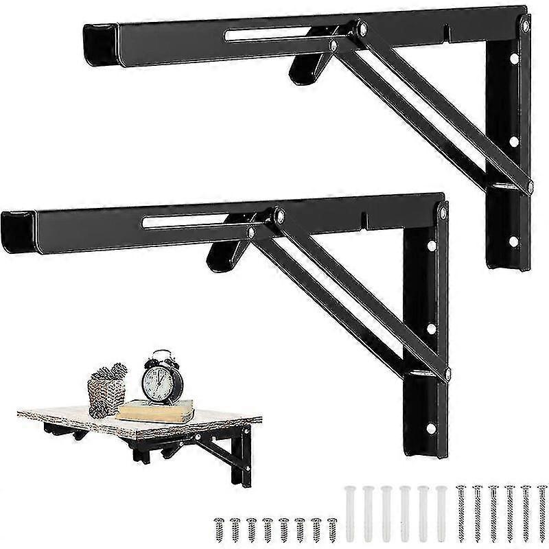 Pieces Wall Mounted Folding Bracket Black, 450 X 170mm Folding Console Bracket Bracket, Heavy Duty Folding Bracket, Folding Shelf Bracket Brackets For