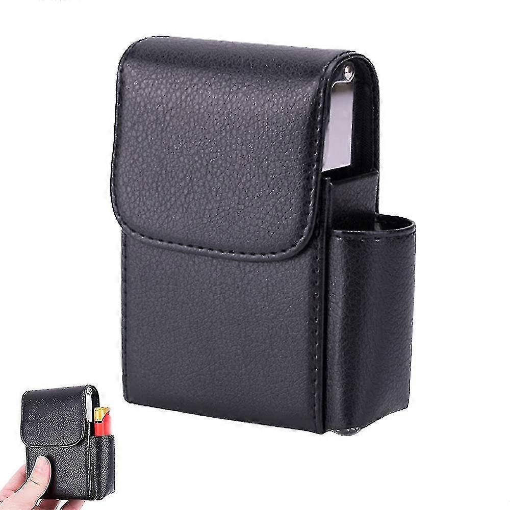Cigarette Case With Pu Leather, Stainless Steel Bracket Cigarette Storage Box