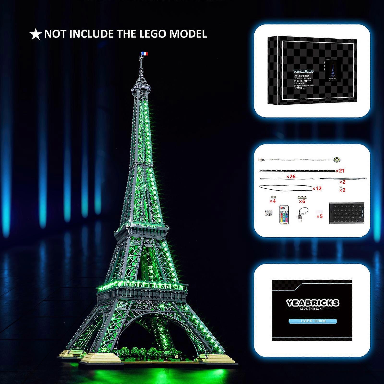 YEABRICKS LED ضوء كيت ل 10307 برج ايفل بناء كتل مجموعة الطوب اللعب للأطفال (لا تشمل النموذج) نسخة RC