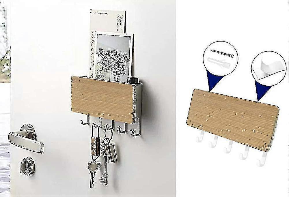 Seinälle asennettava avainkoukku, kirjain ja avaimenpidin, järjestäjä, seinään asennettava, 5 avainkoukkua