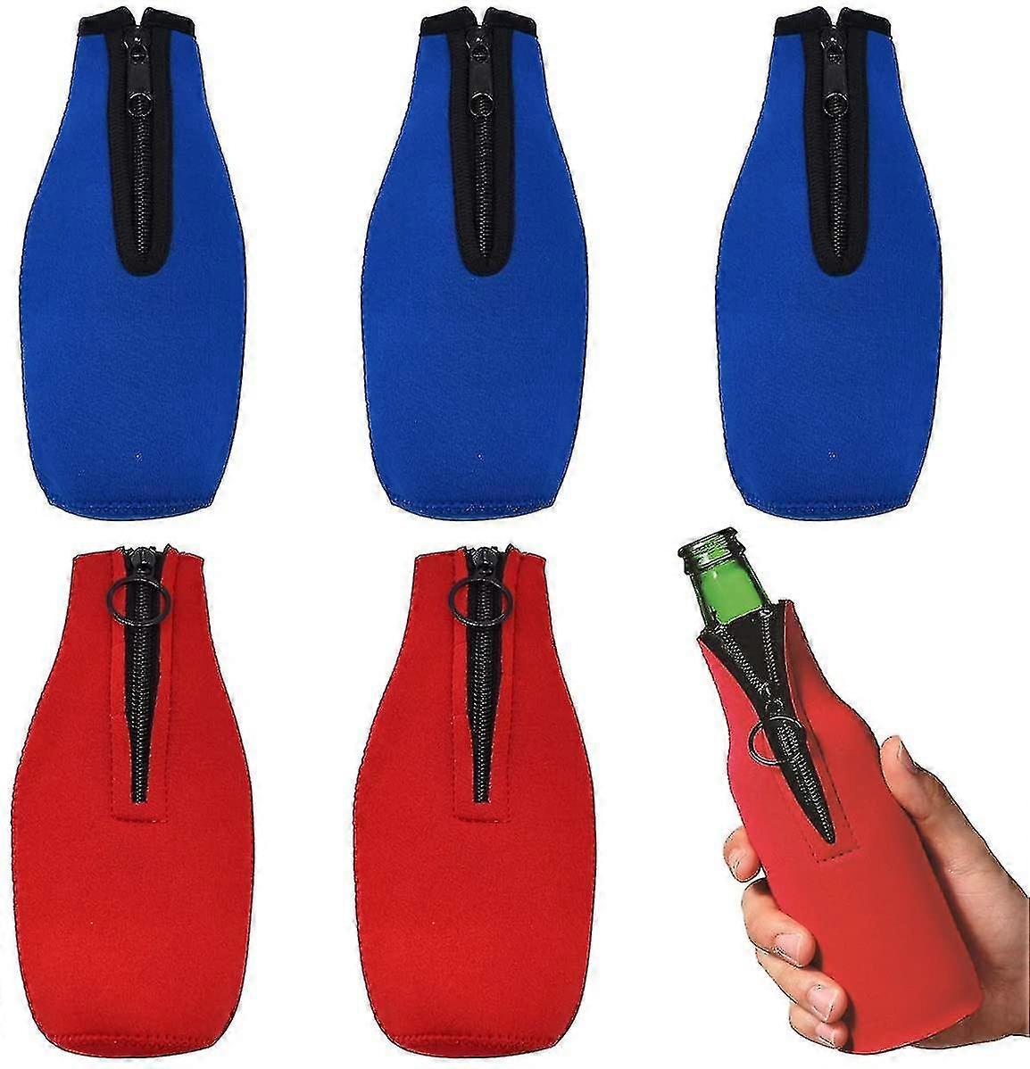 Bottle Cooler, 6pcs 330ml With Zipper Foldable Beer Bottle Cooler Beverage
