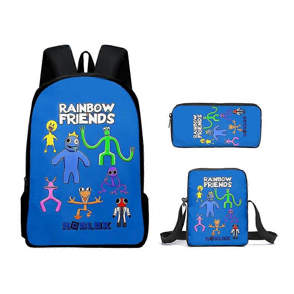 Rainbow Friends laukku, poikien ja tyttöjen olkalaukku kolmiosainen setti
