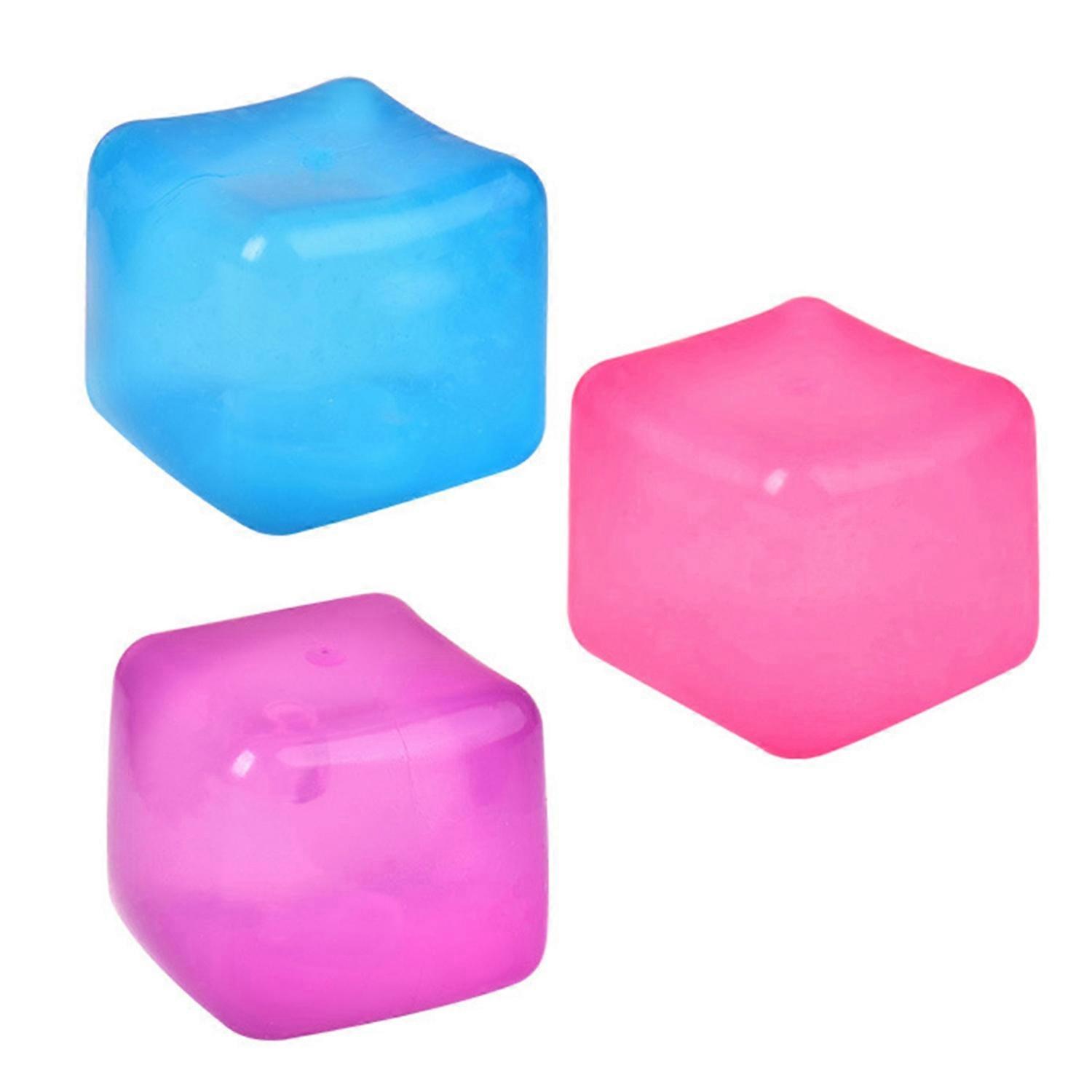 2/3/4Pcs Stress Relief Cube Squishes Toy Slow Rebound TPR Sensory Colorful Gel Cube Calming Squeeze