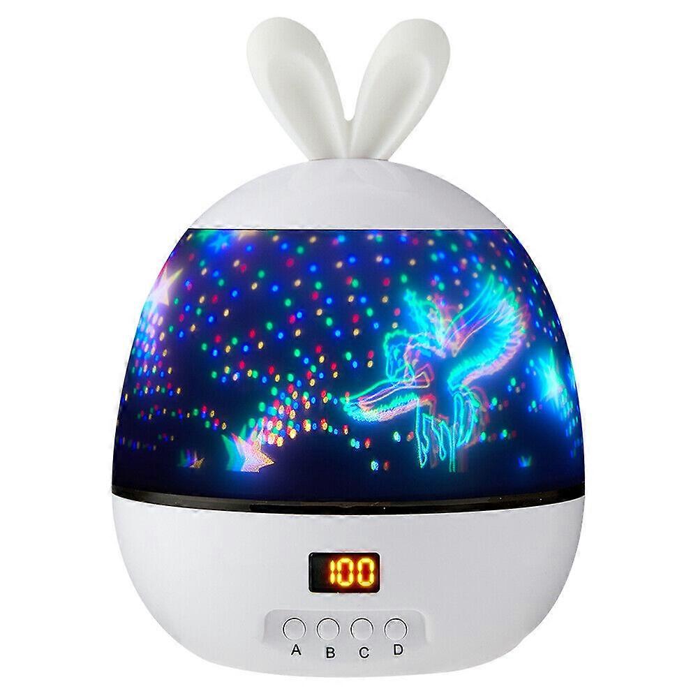 USB Rotating LED Galaxy Projector Lamp Kids Bedroom Sky Starry Night Light Timer