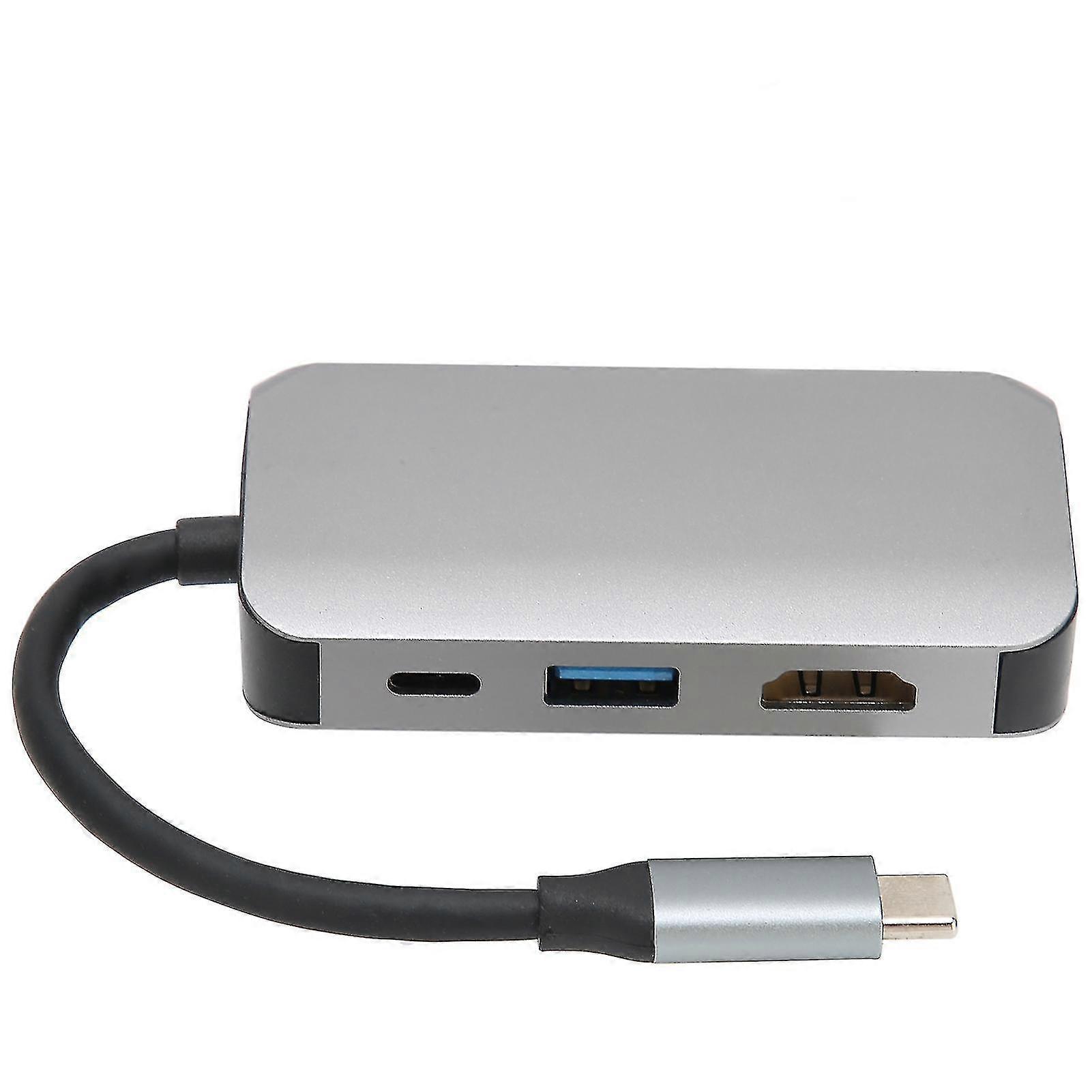 Type-C Docking Station with 4-in-1 Adapter: HD Multimedia Interface, PD, USB, VGA