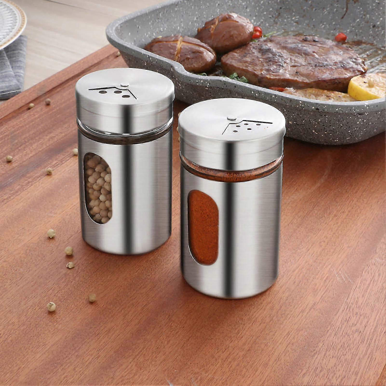 BBQ Tools - Slim Stainless Steel Pepper Shaker with Transparent Window
