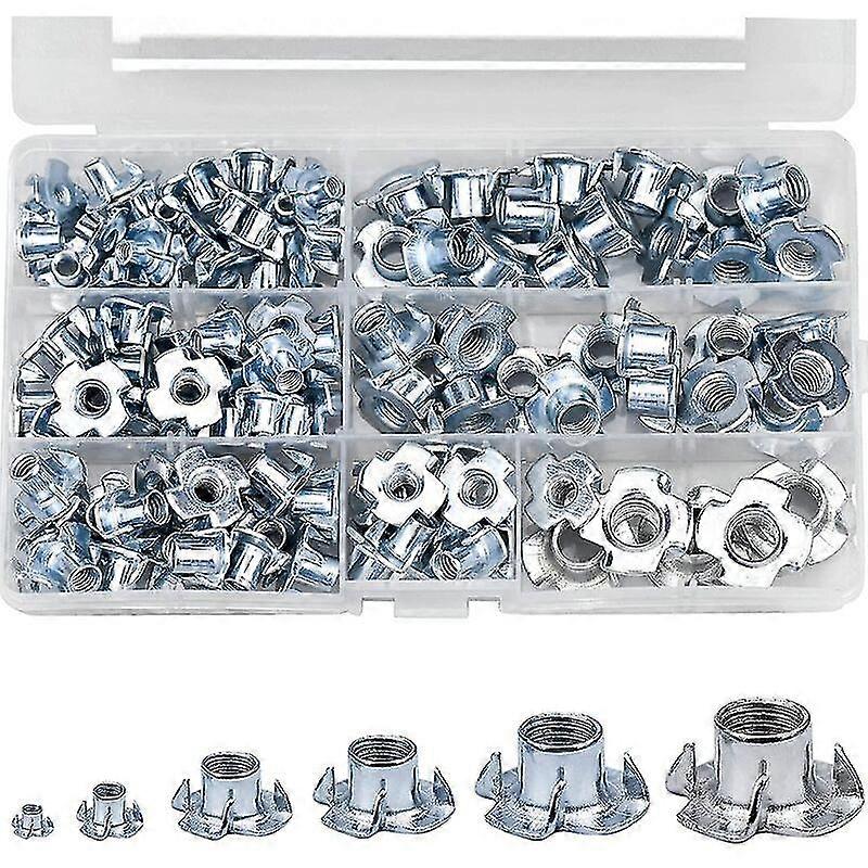 105 Stck T-Muttern Krallen-Kit, M4 M5 M6 M8 M10 Krallenmuttern Aus Karbonstahl Fr Holzbearbeitungsgerte Klempnerarbeiten Diy