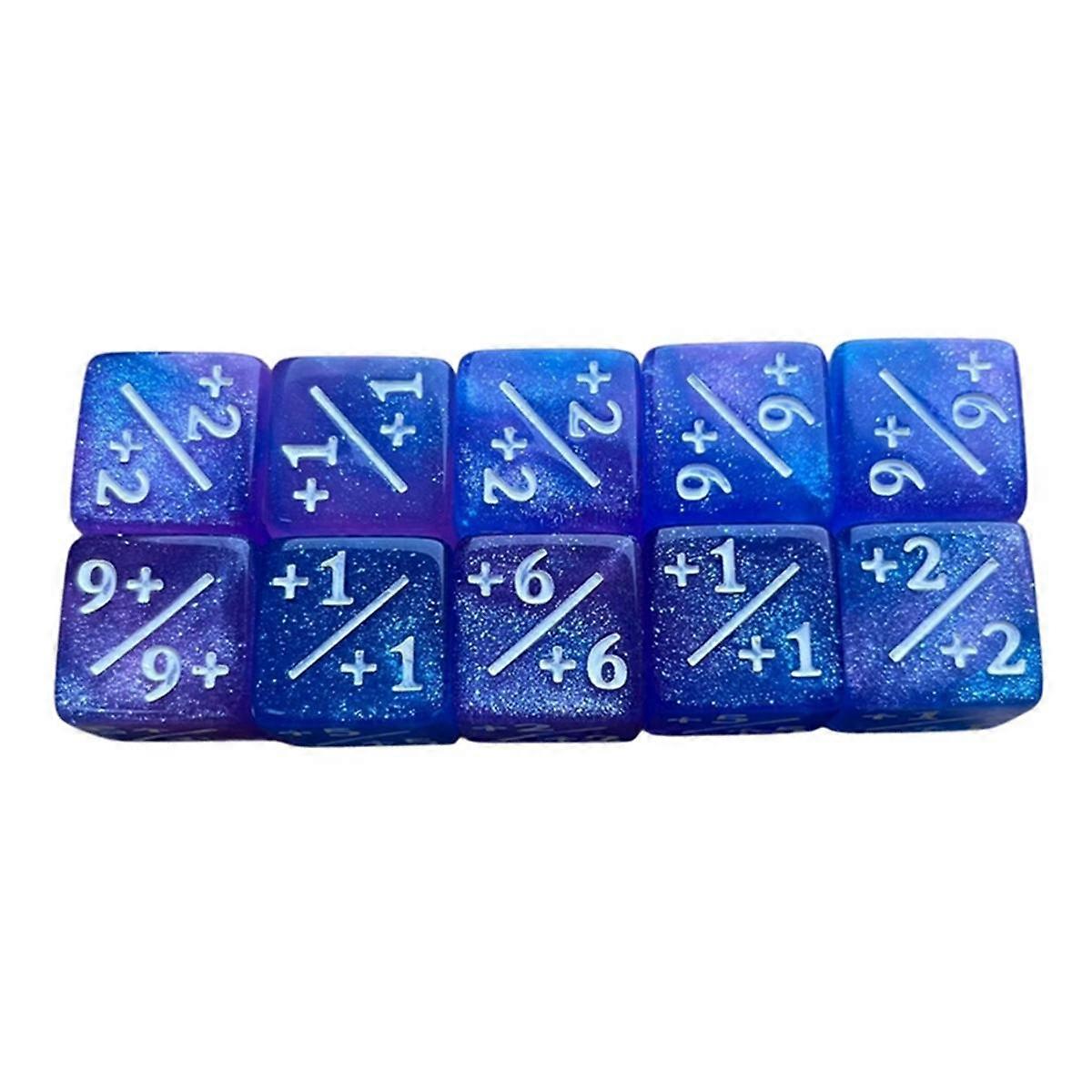 10Pcs Symbol Dice Double Colors Math Counting Teaching Add Subtract Dice Digital Dice Dice Acrylic