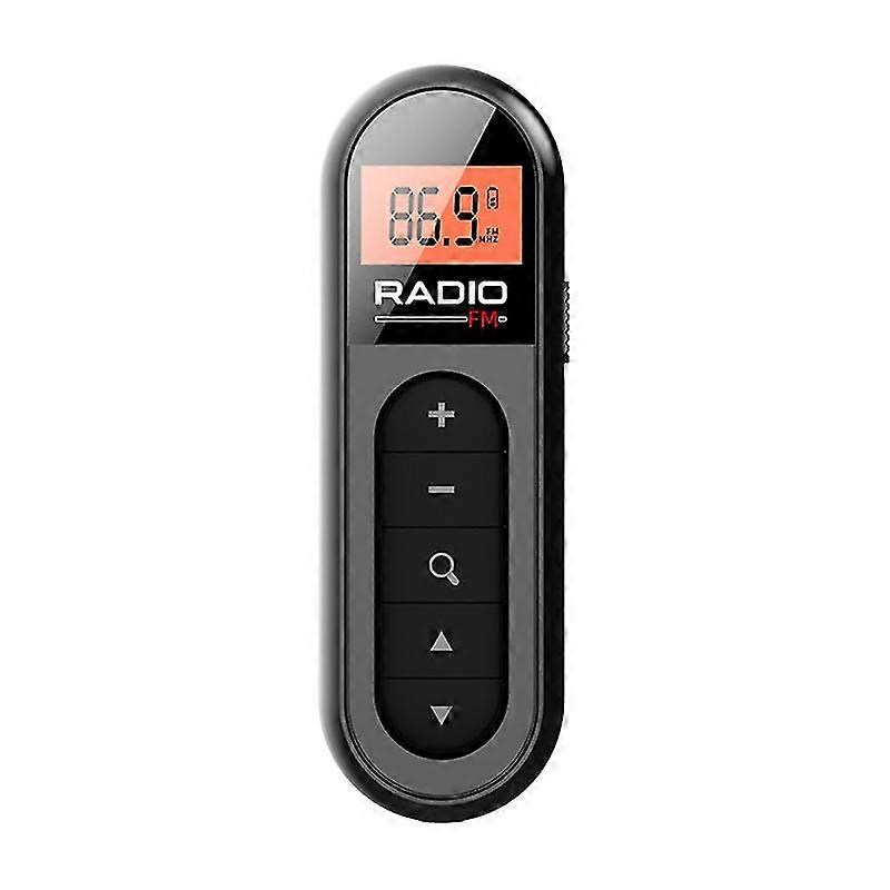 Portable Mini FM Radio Clip Design Clear Signal Low Distortion LCD Display Rechargeable High Sensiti
