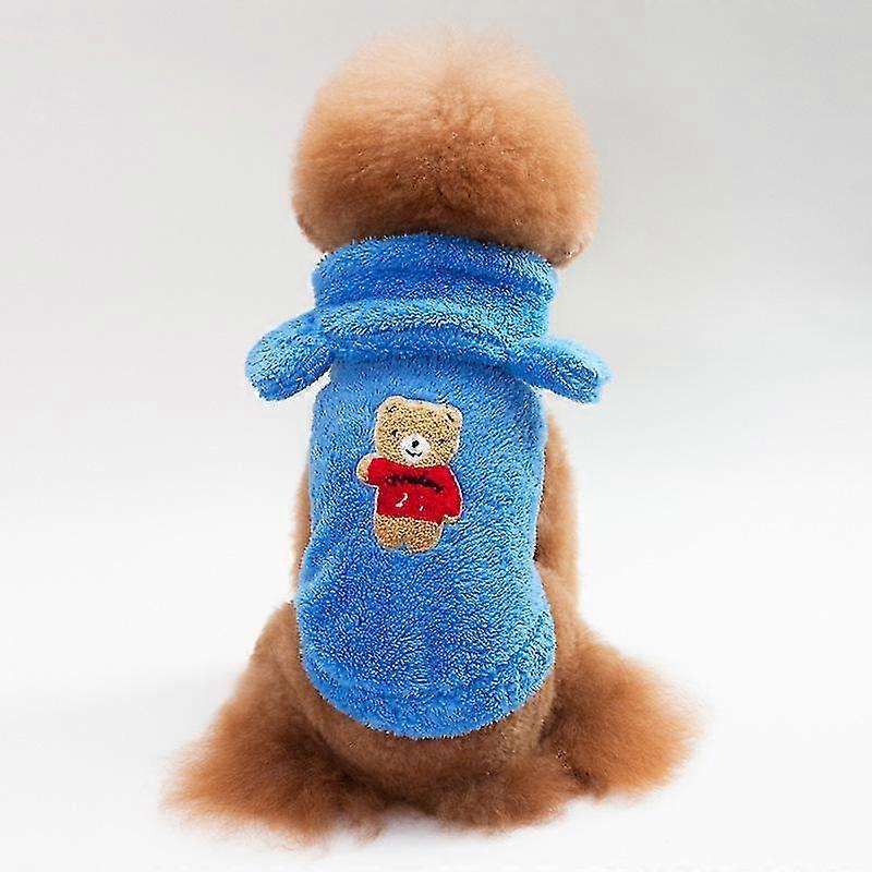 Dog Cat Clothes Autumn And Winter Teddy Bichon Small Dog Bear Ears Hooded
