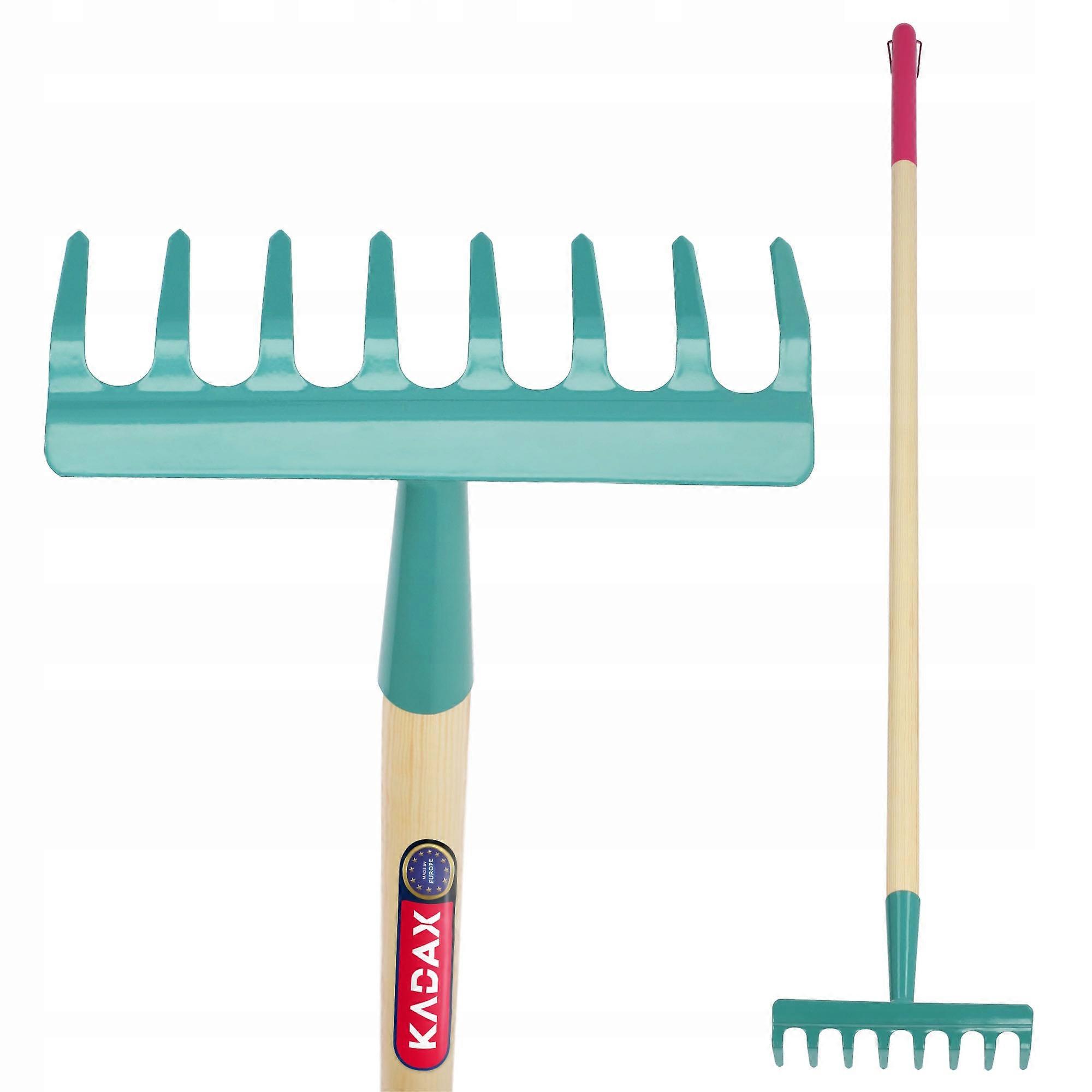 KADAX Leaf Rake Metal Grass 8-tine with Handle