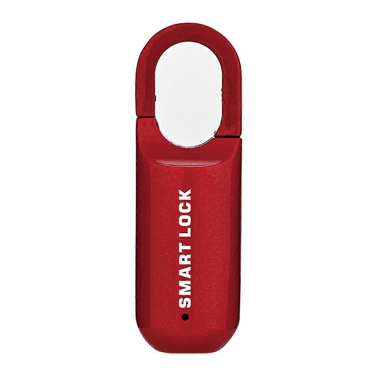 Fingerprint Padlock M01 Anti-Theft Smart Door Lock Keyless USB Rechargeable Security for Home Bike Locker Red