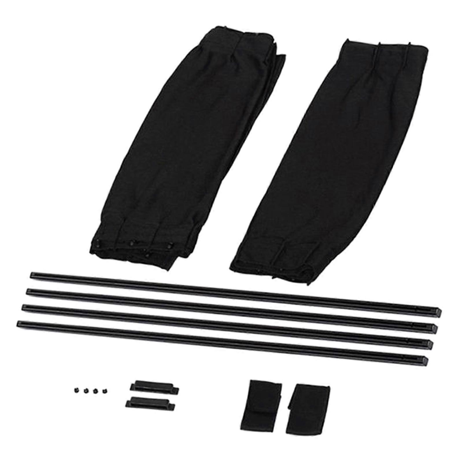 2pcs Easy Install Durable With Rail Universal Opaque Car Window Curtain Slidable Bolt Hook Interior Accessory Fixing Strap Solid