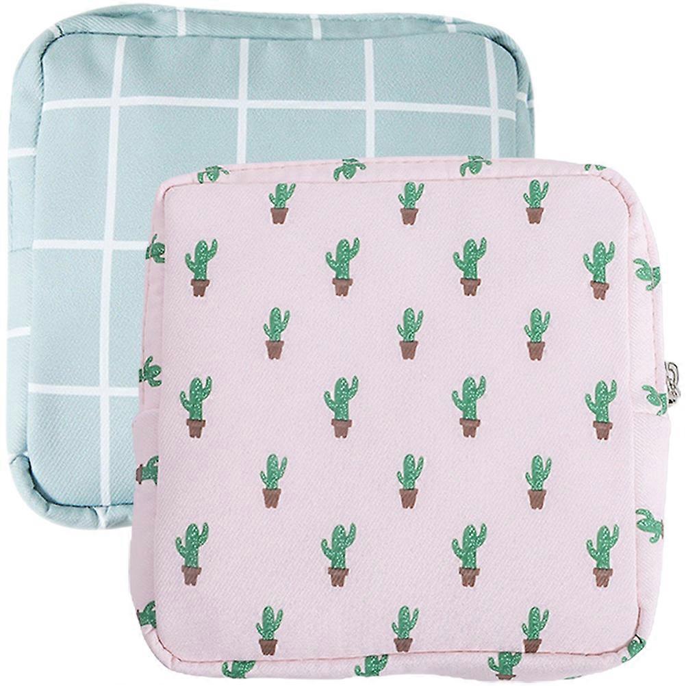 2 stk. bærbare menstruasjonsposer, bind, reiseposer, menstruasjonsposer til kvinner