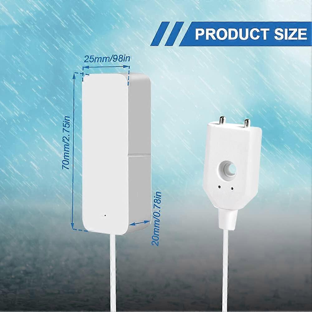 2 Pcs Water Leak Alarm, Water Leak Detector Flood Detector Water Alarm Wireless Water Detector with 60DB Alarm Sound, Push Notification to Smart/Smart