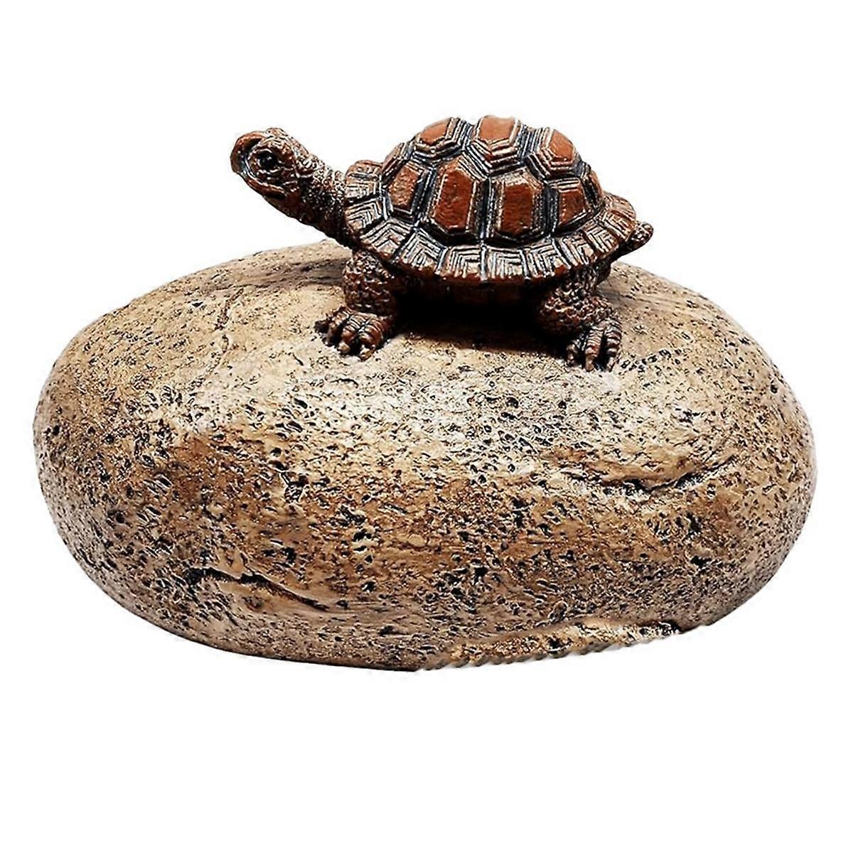 屋外用ロック隠しキーボックス - 屋外の庭や庭用の安全な樹脂製スペアキーハイダー(石とカメのスタイル)