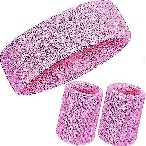 Sports Headband Wristband Set (pink)