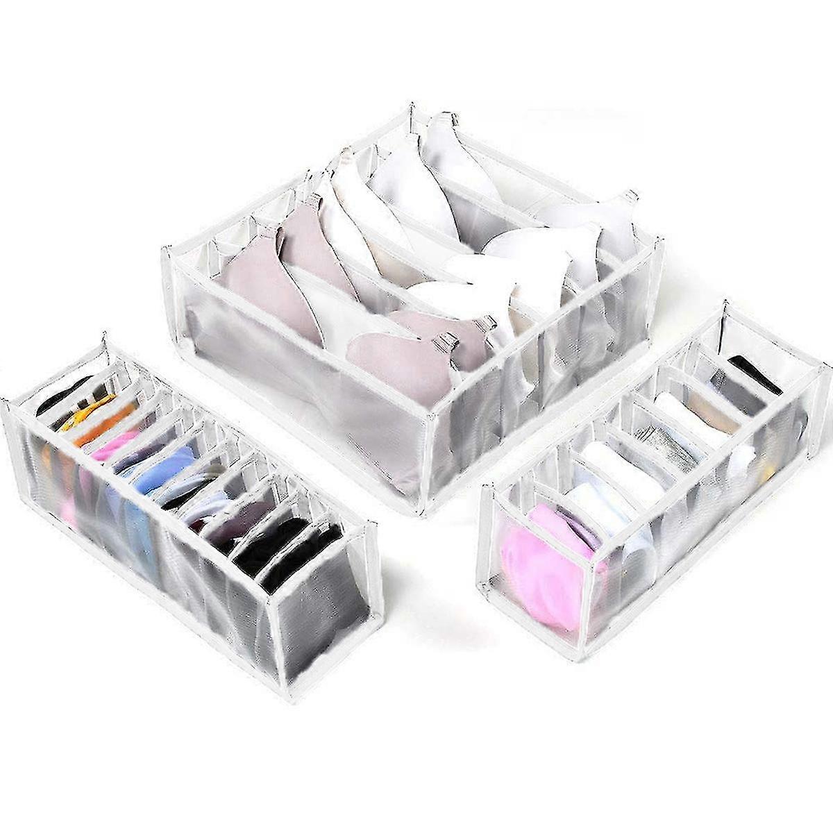 Underwear Organizer Drawer Divider,set Of 3 Includes 6+7+11 Cell